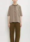 Apuntob Cotton Ruffle Collar Top In Neutral