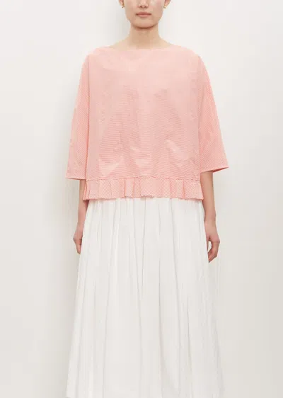 Apuntob Cotton Silk Pleated Hem Popover In Poppy