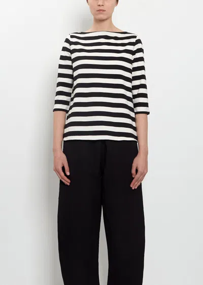 Apuntob Cotton Striped Jersey 3/4 Sleeve Tee In Multi