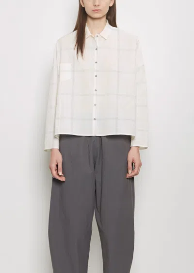 Apuntob Cotton Tartan Mini Collar Shirt In Milk