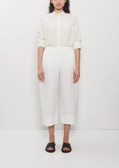 Apuntob Cotton Tech Poplin Cropped Wide Pant In White