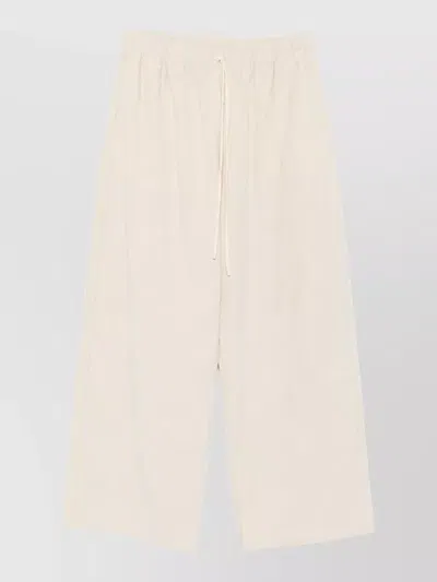 Apuntob Cotton Wide-leg Drawstring Trousers In Pink