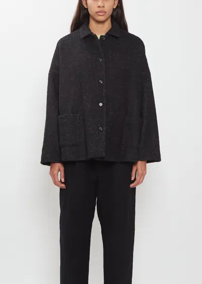 Apuntob Cotton Wool Herringbone Jacket In Black