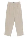 Apuntob Ribbed Elastic-waist Trousers In Neutral