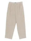 Apuntob Ribbed Elastic-waist Trousers In Neutral