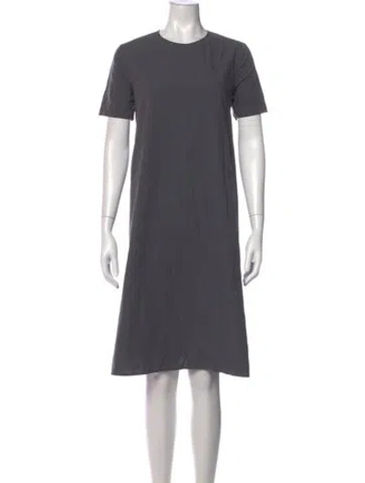 Pre-owned Apuntob Crew Neck Knee-length Dress In Grey