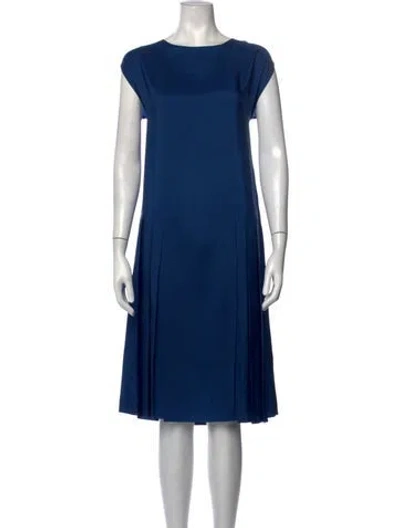 Pre-owned Apuntob Crew Neck Midi Length Dress In Blue