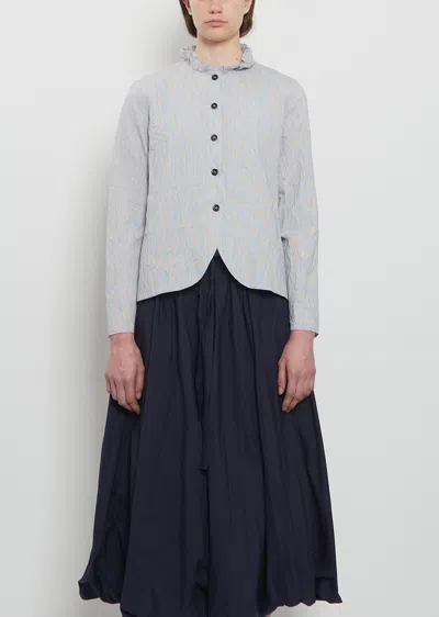 Apuntob Crinkle Tafetta Ruffle Collar Jacket In Gray