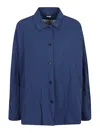 Apuntob Denim Cotton Caban Jacket In Blue