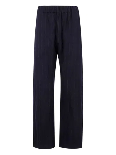 APUNTOB ELASTIC WAIST WITH POCKETS CURVED LEGS TROUSERS,P1958.TS916 BLUE