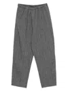 Apuntob Elastic-waistband Striped Trousers In Gray