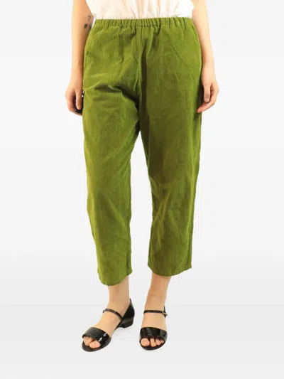 Pre-owned Apuntob Elasticated Corduroy Trousers In Green