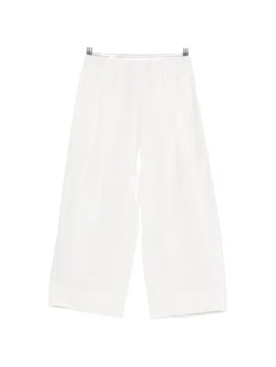 Apuntob Elasticated Waistband Wide-leg In Neutral