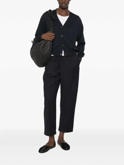 Apuntob Elasticated-waist Crinkled Trousers In Black