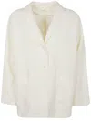 Apuntob Linen Single-breasted Jacket In Milk