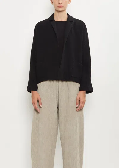 Apuntob Linen Cashmere Short Open Jacket In Black