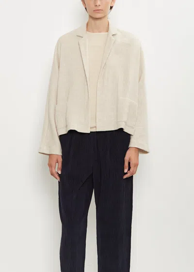 Apuntob Linen Cashmere Short Open Jacket In Brown