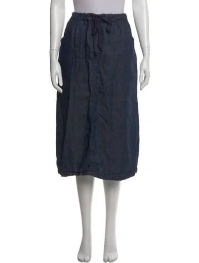 Pre-owned Apuntob Linen Midi Length Skirt In Blue