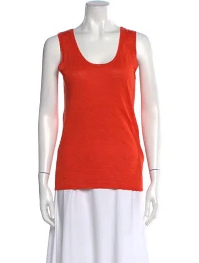 Pre-owned Apuntob Linen Scoop Neck Sweater In Orange