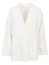 Apuntob Linen Single-breasted Jacket In White