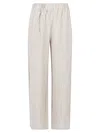 Apuntob Beige Linen Straight-leg Trousers