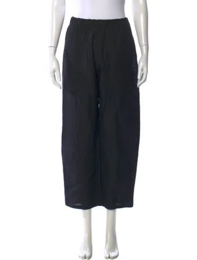 Pre-owned Apuntob Linen Wide Leg Pants In Blue