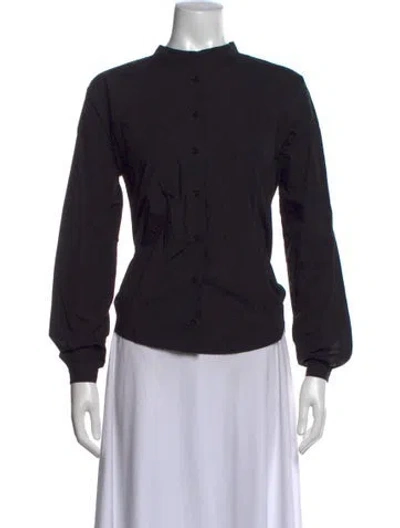 Pre-owned Apuntob Long Sleeve Button-up Top In Black