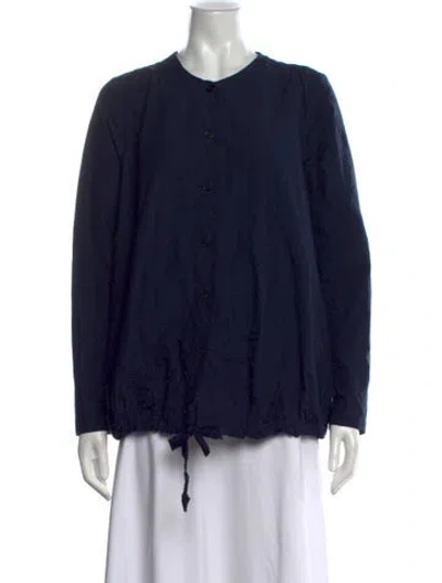 Pre-owned Apuntob Long Sleeve Button-up Top In Blue