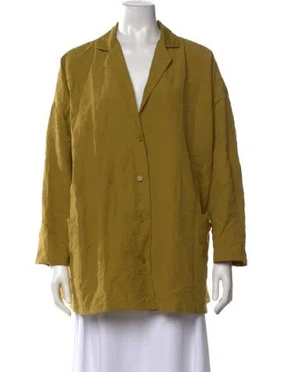 Pre-owned Apuntob Long Sleeve Button-up Top In Green