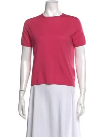 Pre-owned Apuntob Merino Wool Crew Neck T-shirt In Pink