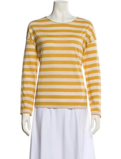 Pre-owned Apuntob Merino Wool Striped Sweatshirt In Yellow