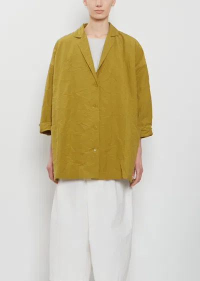 Apuntob Oversize Crinkled Cotton Jacket In Brown