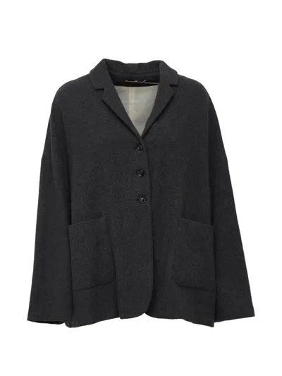 Apuntob Oversized Single-breasted Blazer In Gray