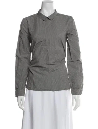 Pre-owned Apuntob Patterned Long Sleeve Top In Gray