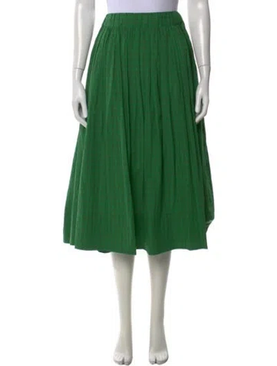 Pre-owned Apuntob Plaid Print Midi Length Skirt In Green