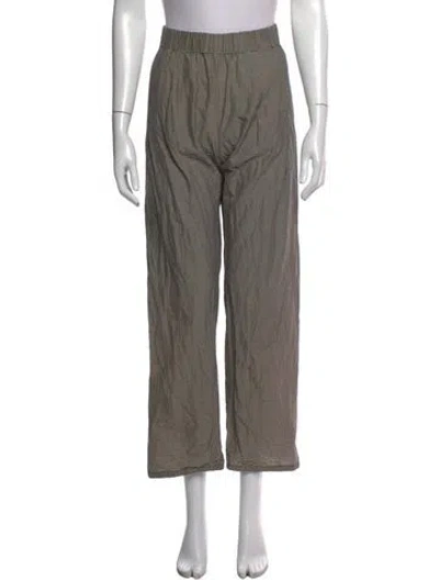 Pre-owned Apuntob Plaid Print Straight Leg Pants In Black