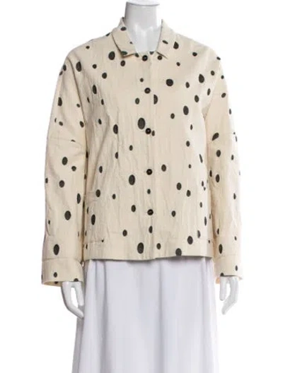 Pre-owned Apuntob Polka Dot Print Jacket In Neutral