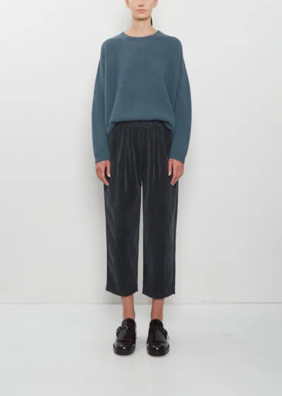 Apuntob Pull-on Tapered Velvet Trousers In Blue