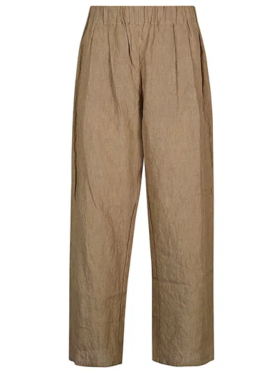 Apuntob Relaxed Fit Linen Trousers In Beige