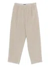 Apuntob Ribbed Elastic-waist Trousers In Neutral