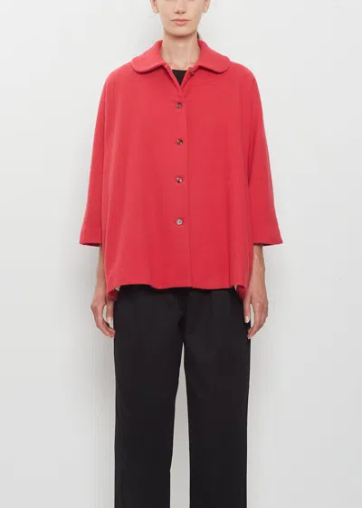 Apuntob Round Collar Cashmere Jacket In Red