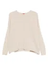 Apuntob Round Neck Dropped Shoulders Relaxed Fit Sweater In White