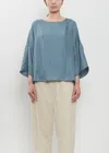 Apuntob Silk Oversized Tee In Blue