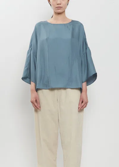Apuntob Silk Oversized Tee In Blue