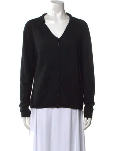 Pre-owned Apuntob Silk V-neck Sweater W/ Tags In Grey