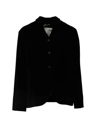 Apuntob Velvet-effect Single-breasted Coat In Black