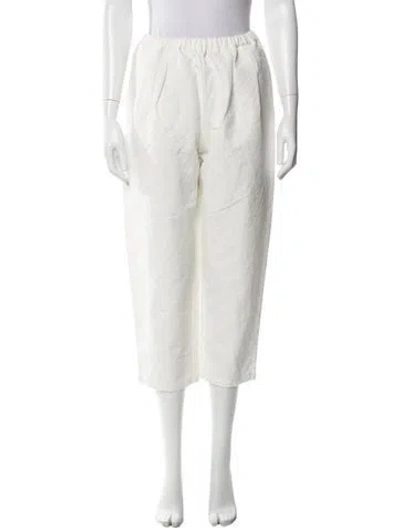 Pre-owned Apuntob Straight Leg Pants In White