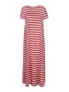 Apuntob Striped Cotton Long Dress In Nude & Neutrals