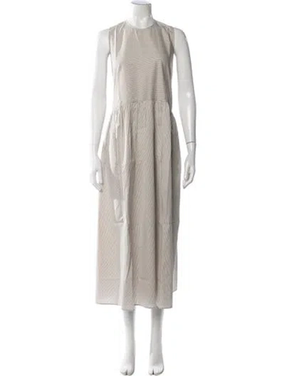 Pre-owned Apuntob Striped Long Dress In Neutrals