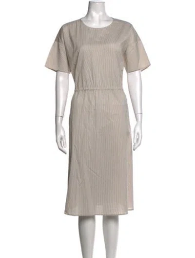 Pre-owned Apuntob Striped Midi Length Dress In Neutrals